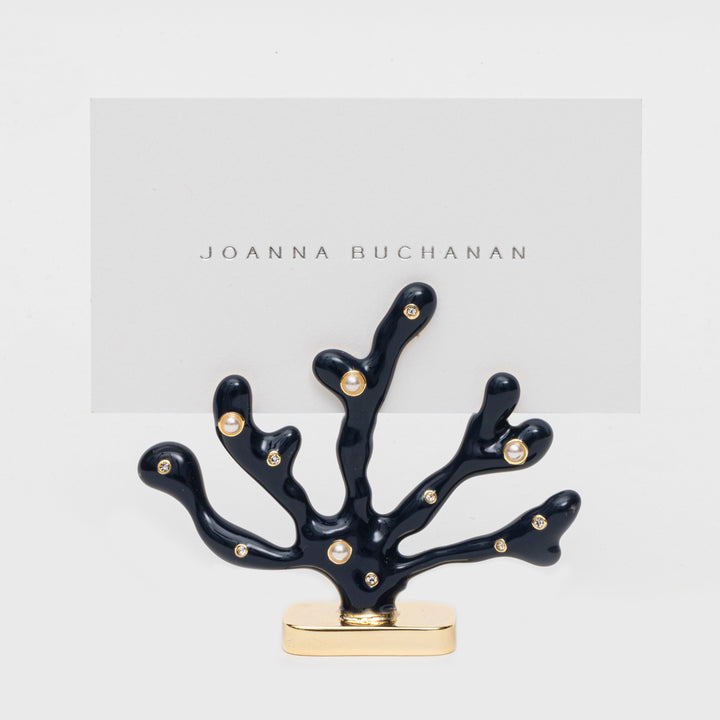 Coral Placecard Holders, Navy, Set of Two