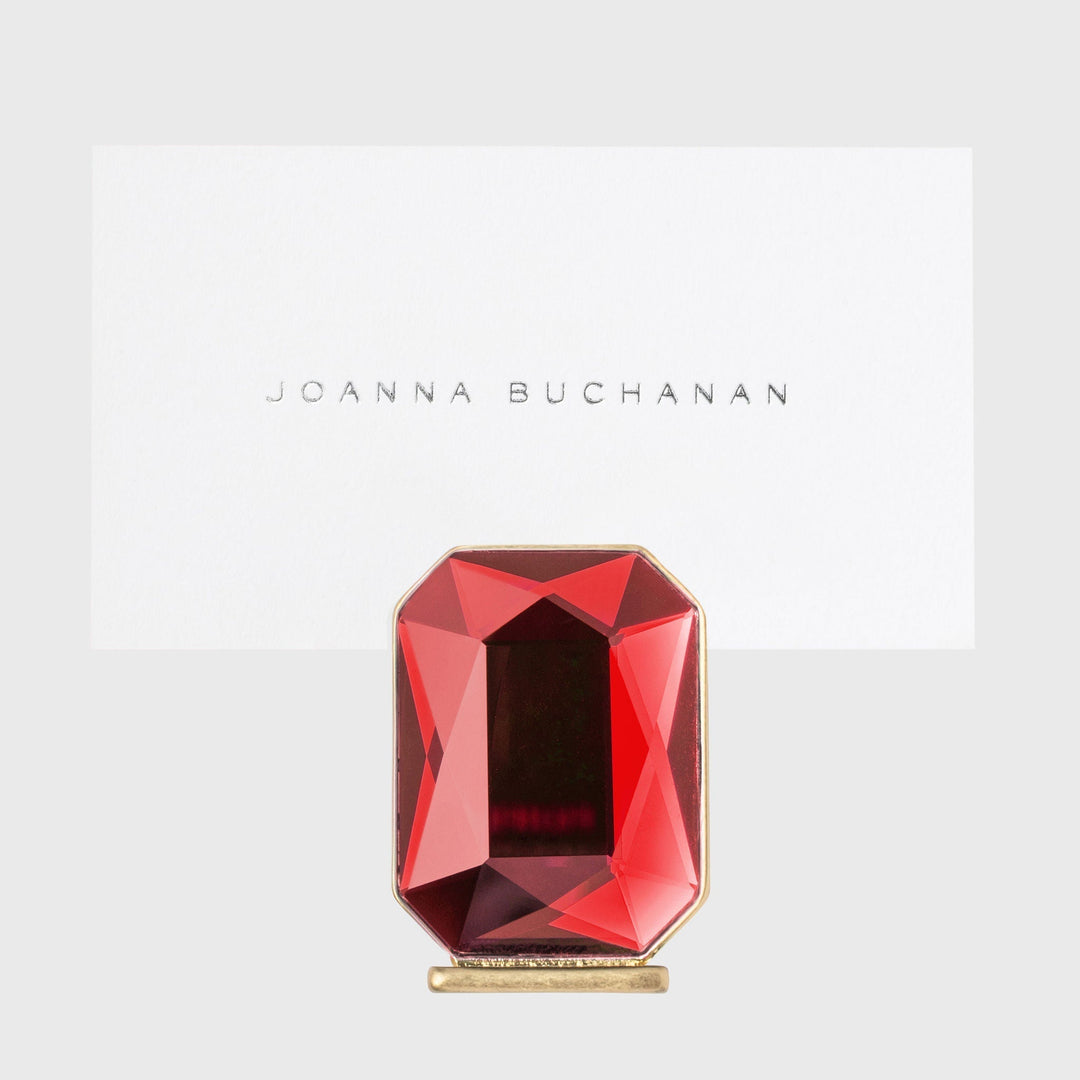 Single Gem Placecard Holder, Bright Red, Set of Two