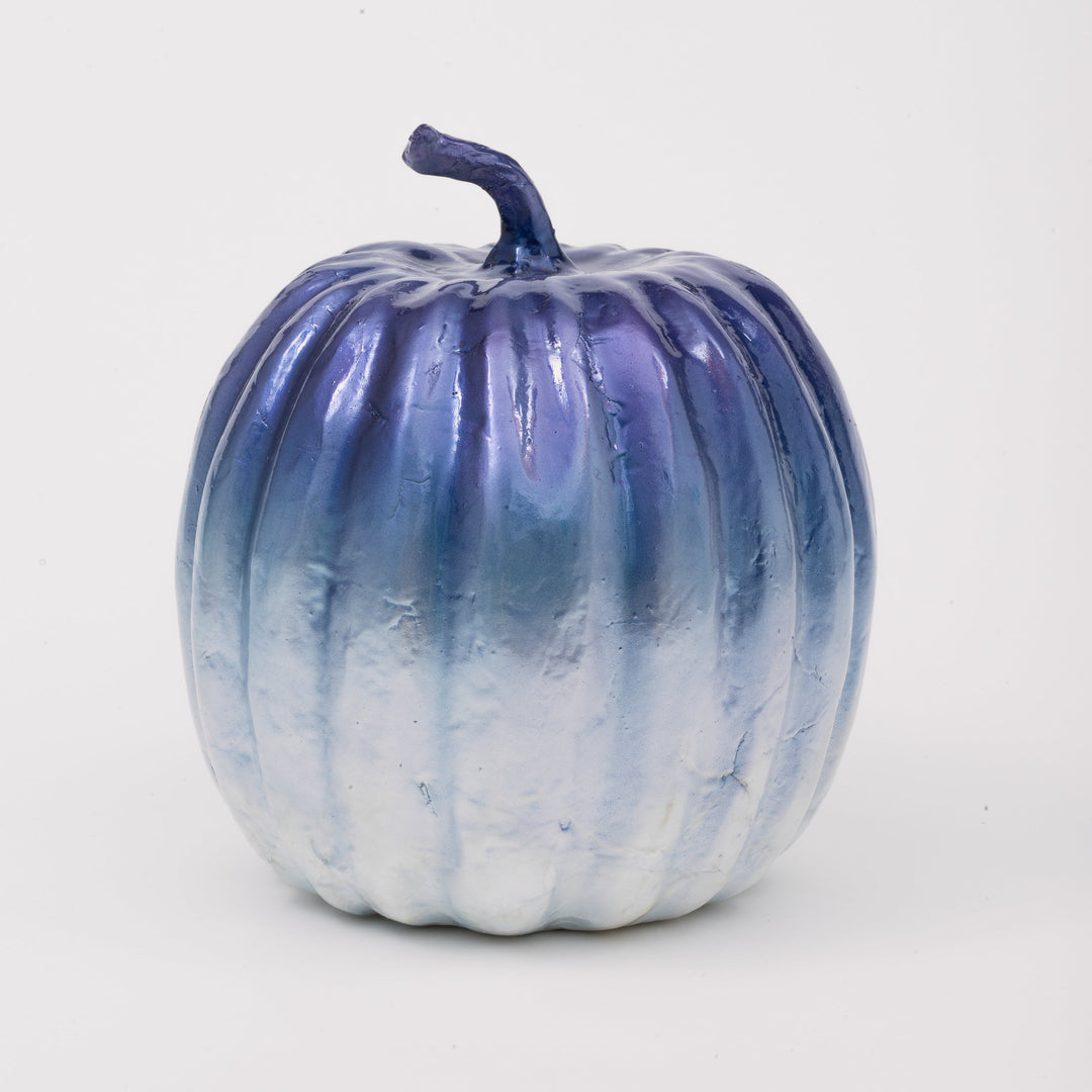 Large Capiz Pumpkin - Blue Ombre