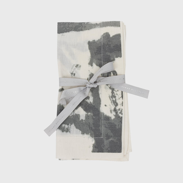 Brushstroke Dinner Napkins, Grey, Set of Two