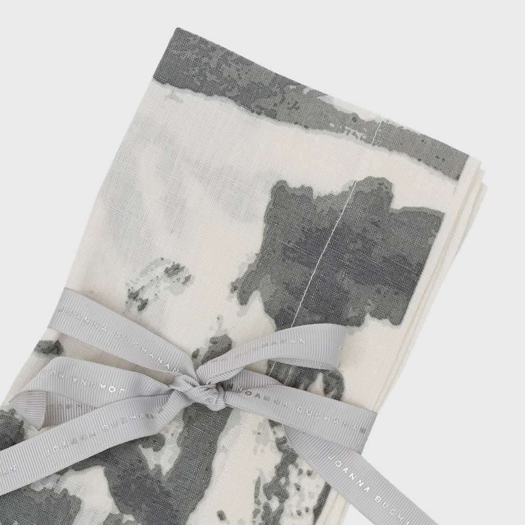 Brushstroke Dinner Napkins, Grey, Set of Two