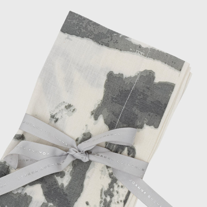 Brushstroke Dinner Napkins, Grey, Set of Two