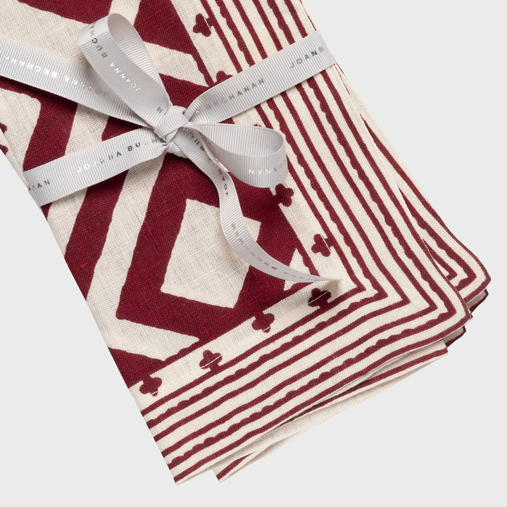 Geo Print Dinner Napkins - Wine