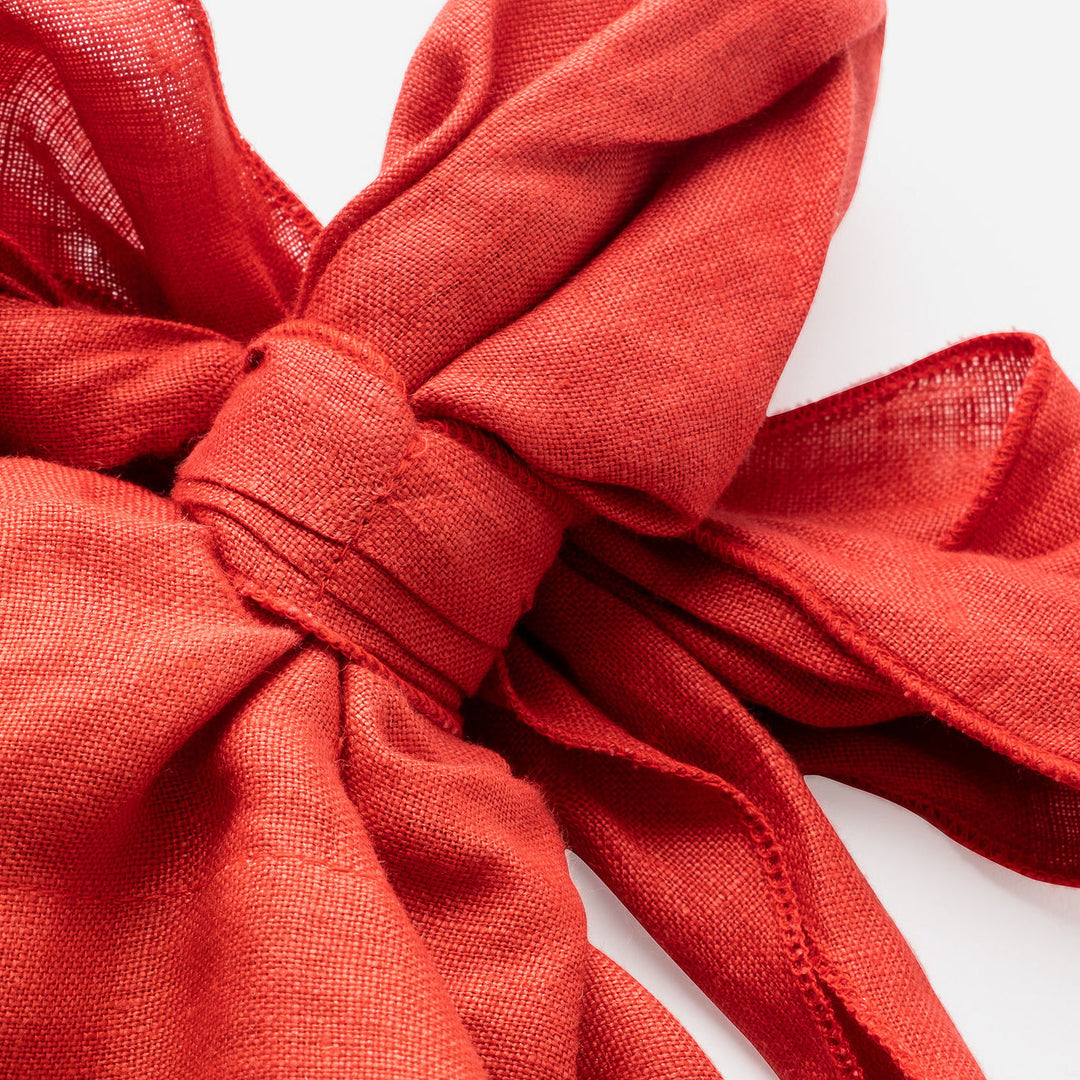 Bow Linen Napkin, Berry, Set of Two