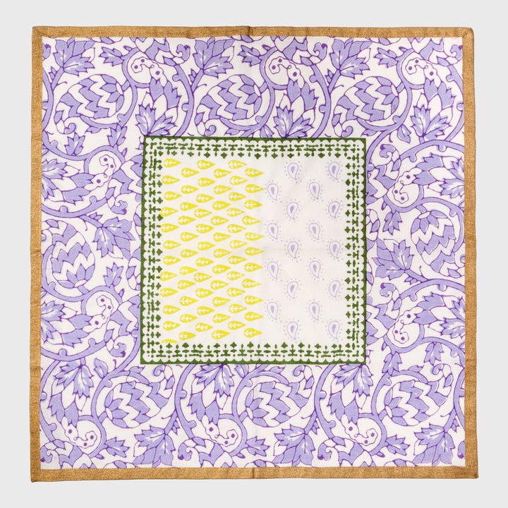 Joyful Block Print Napkin, Lilac, Set of Two