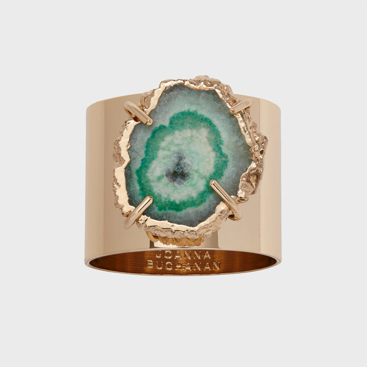 Crystal Quartz Napkin Rings, Seafoam, Set of Two