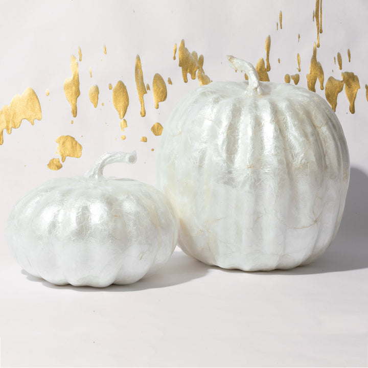 Large Capiz Pumpkin - Pearl