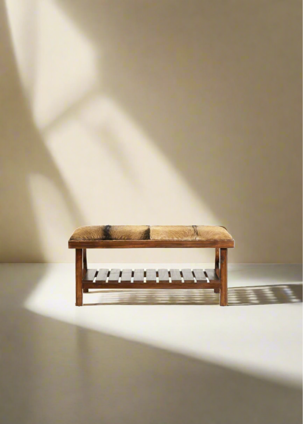 Kristoffer Goat Hide Bench