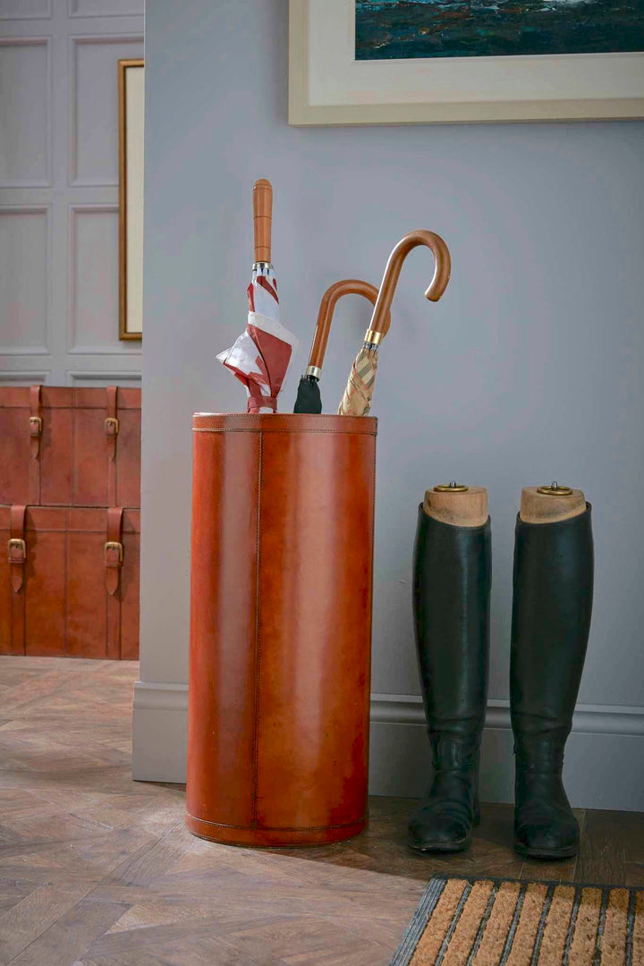 Ledbury Classic Tan Leather Umbrella Stand