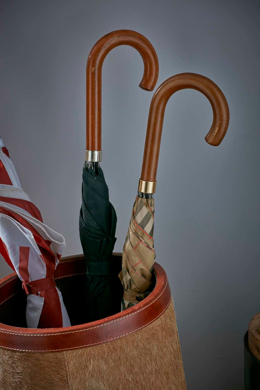 Ledbury Natural Tan Cowhide Umbrella Stand