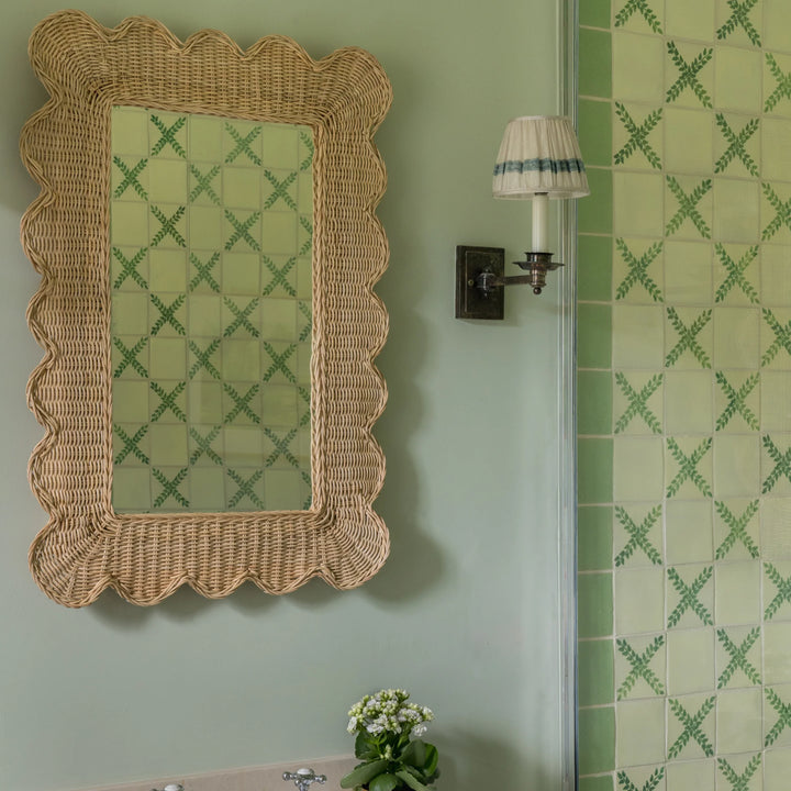 Mimi Scalloped Rattan Mirror