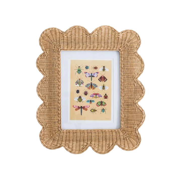 Mimi Scalloped Rattan Photo Frame