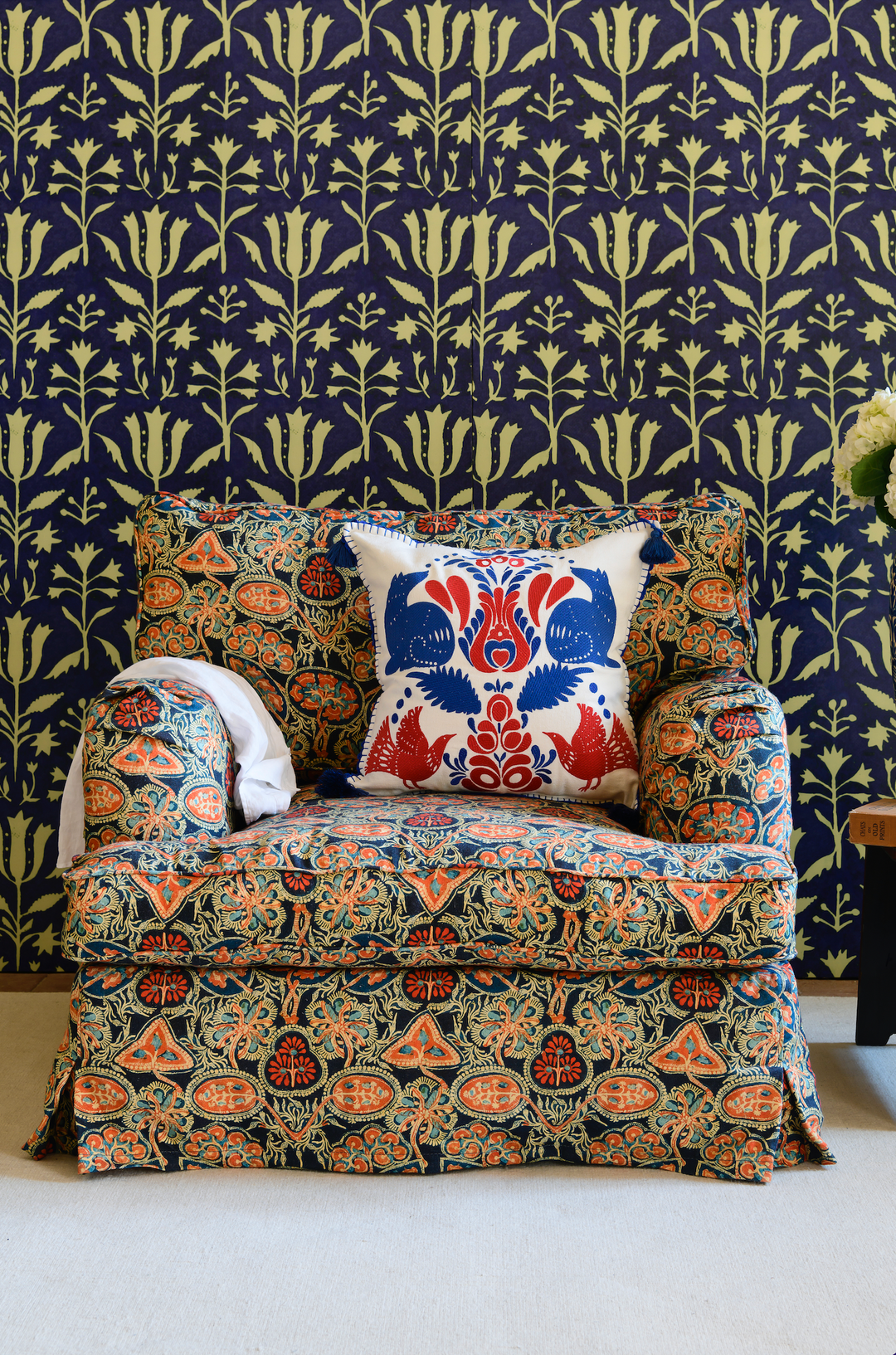 Montparnasse Skirted Chair - Heirloom Linen Fabric