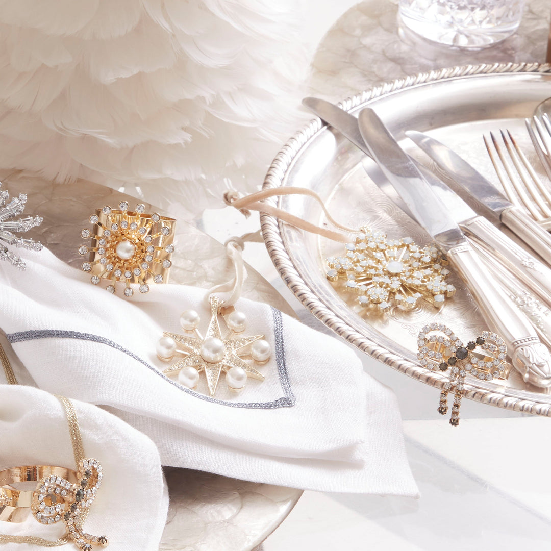 Pearl Star Napkin Rings - Pair