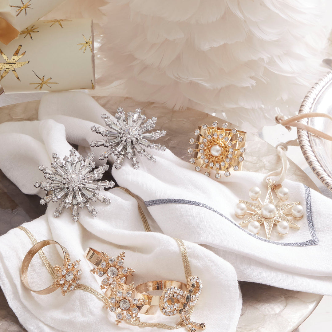 Dazzling Snowflake Napkin Rings - Set of 4