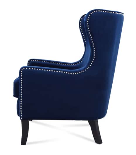 Orson Velvet Wingback Armchair - Sapphire Blue