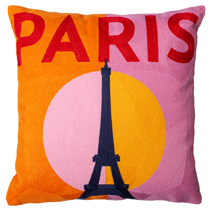 Paris Eiffel Tower Needlepoint Pillow