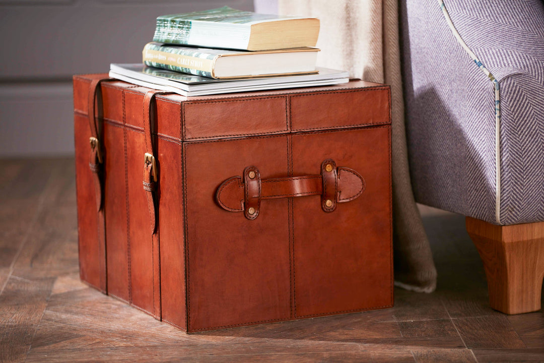 Parker Classic Tan Leather Trunks