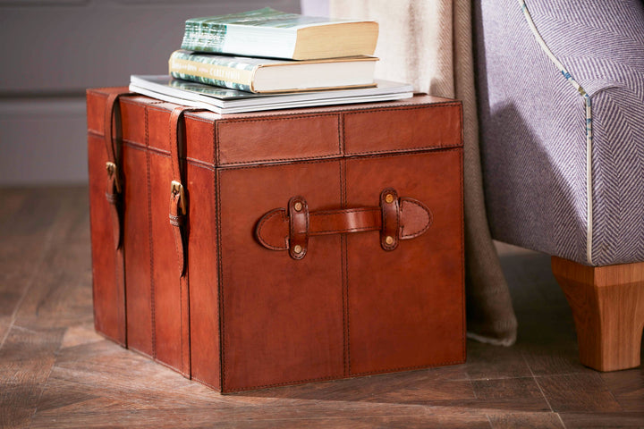 Parker Classic Tan Leather Trunks