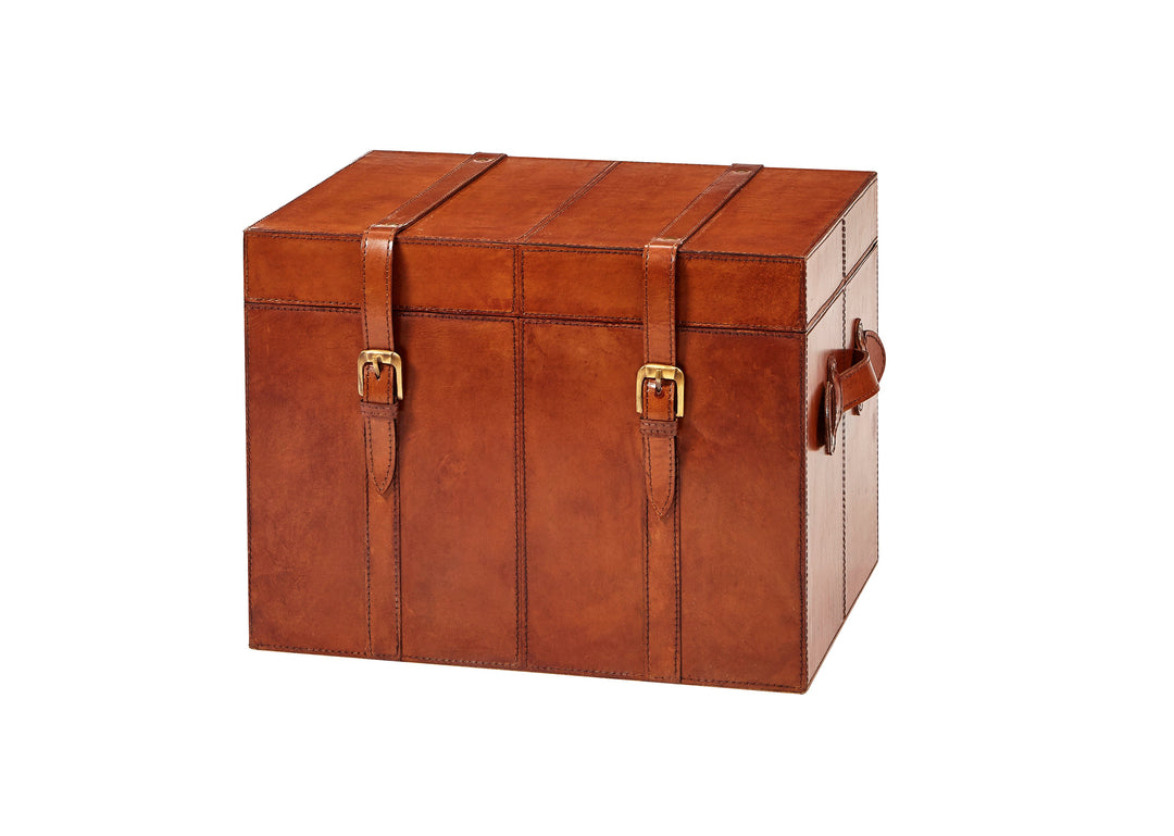 Parker Classic Tan Leather Trunks