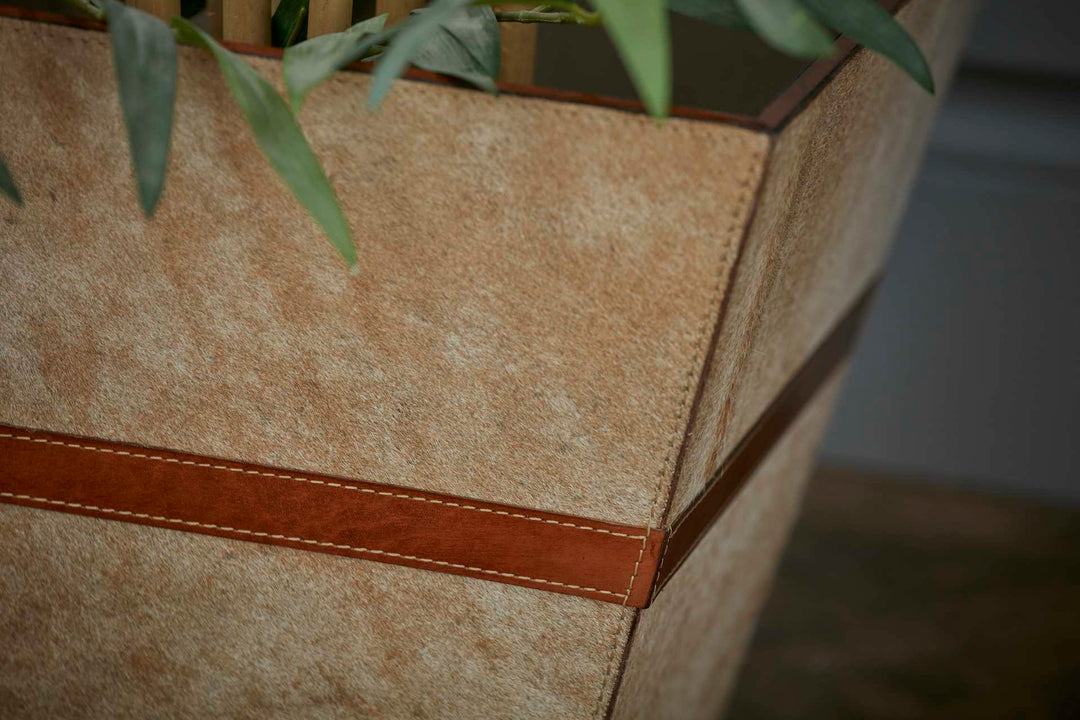 Pendleton Large Cowhide Planter/Wastepaper Bin
