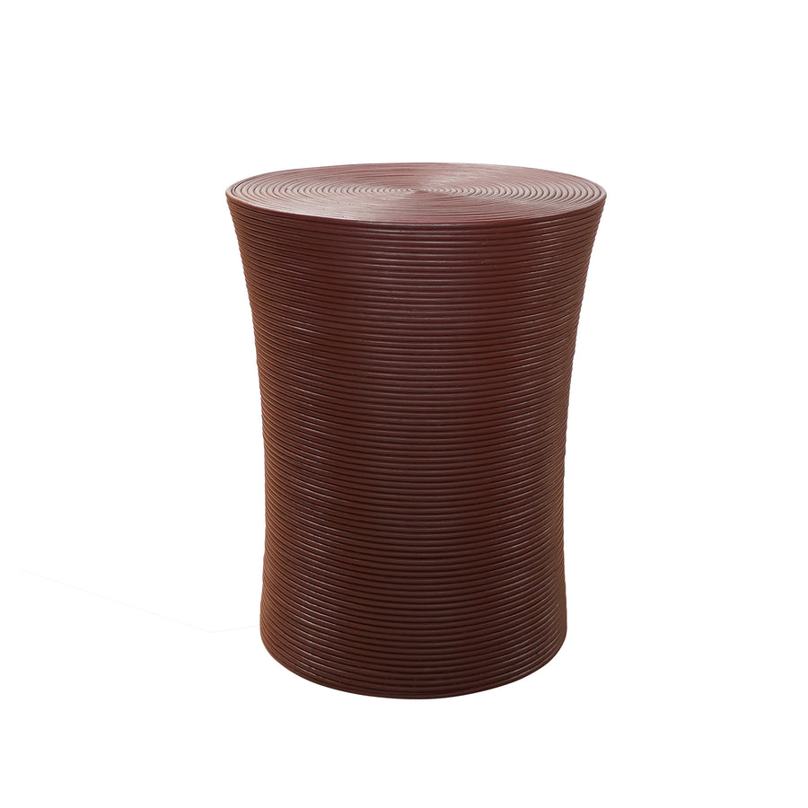 Painted Rattan Side Table - Red 