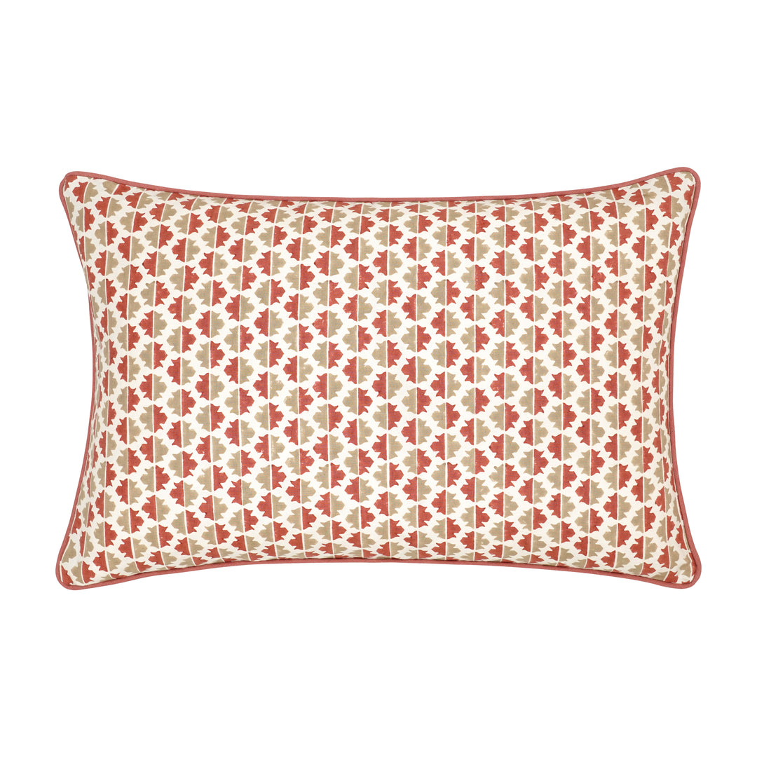 Sintra Block Print Cushion - Red