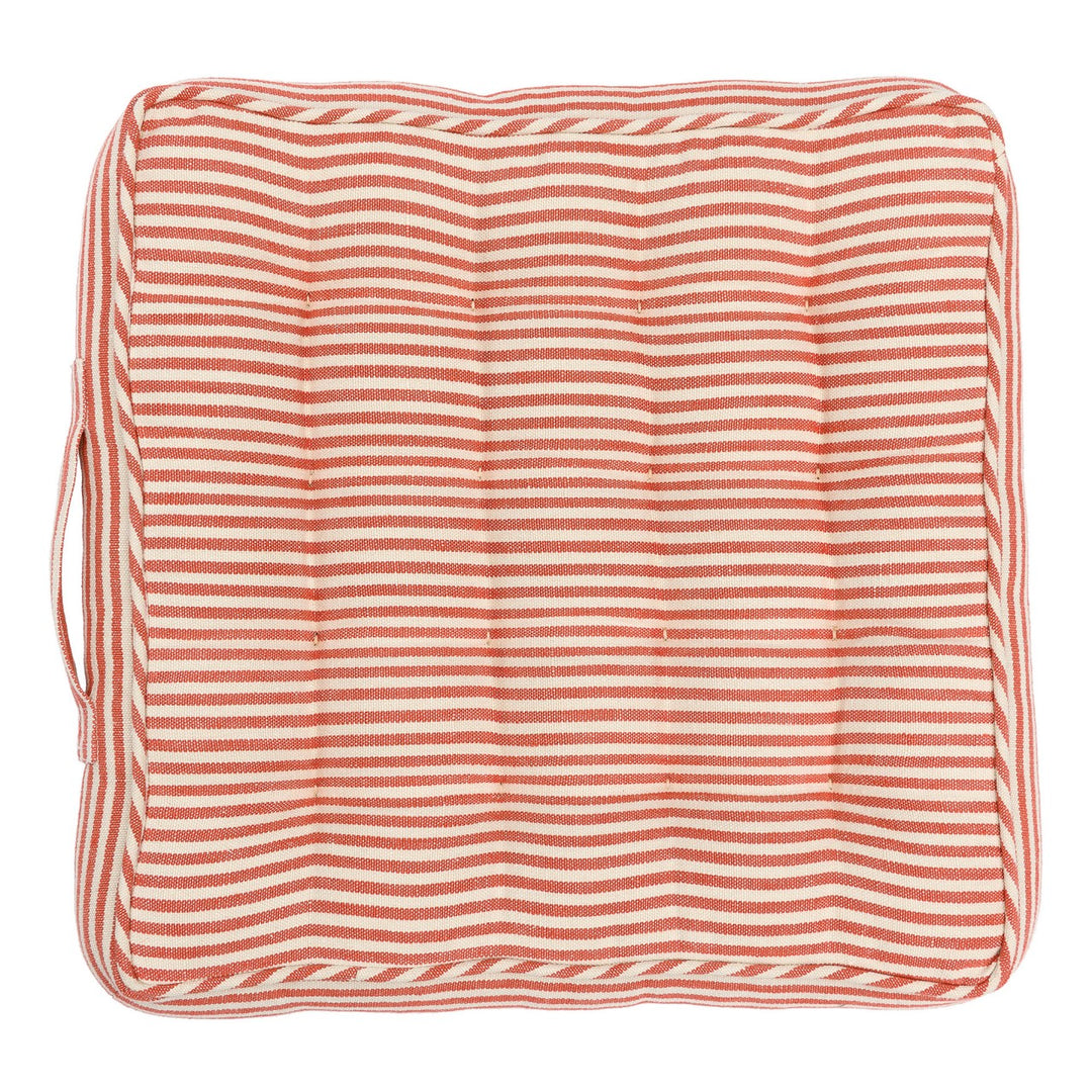 Rhubarb Stripe Linen Chair Cushion