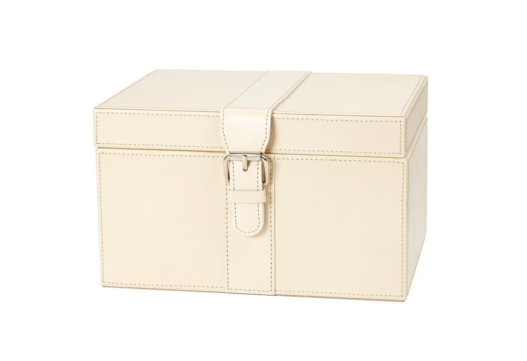 Rosa Ivory Leather Jewellery Box