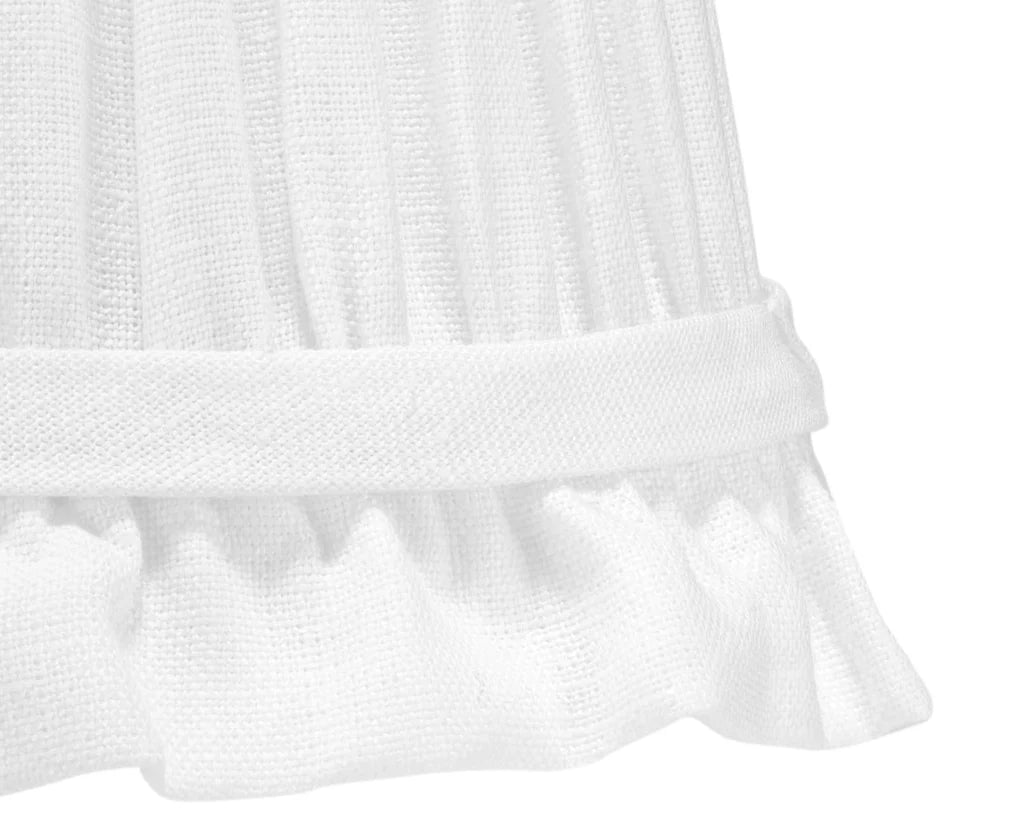 Frilled Pleated Linen Lampshade - Ivory