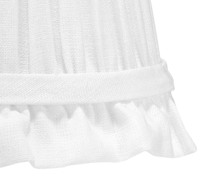 Frilled Pleated Linen Lampshade - Ivory
