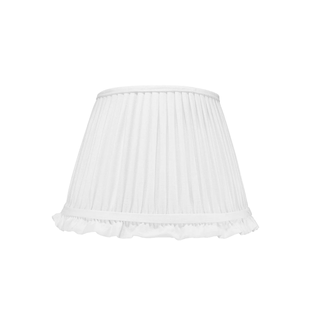 Frilled Pleated Linen Lampshade - Ivory