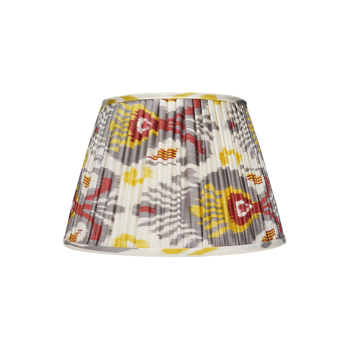 GREY, YELLOW and BURGUNDY IKAT LAMPSHADE