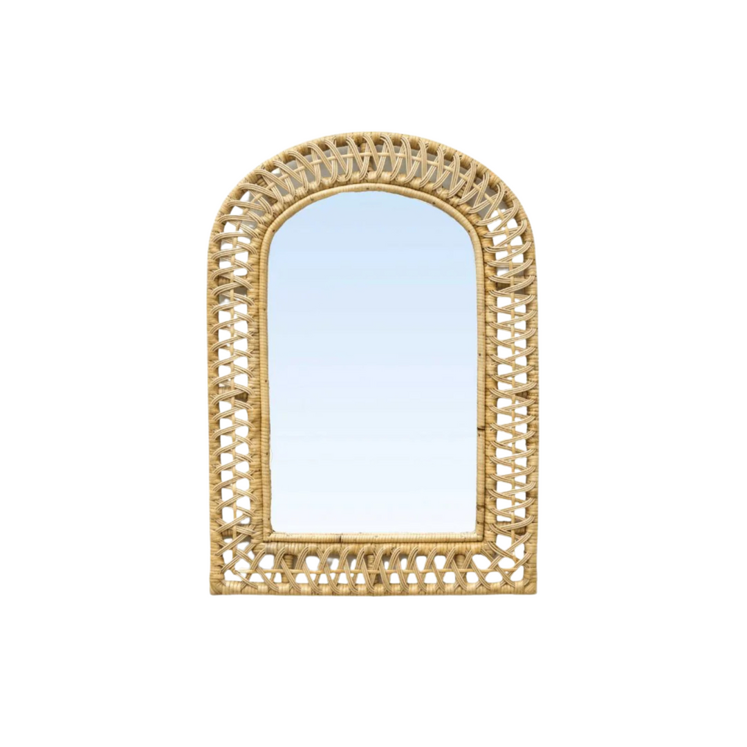 Royal Arch Rattan Mirror