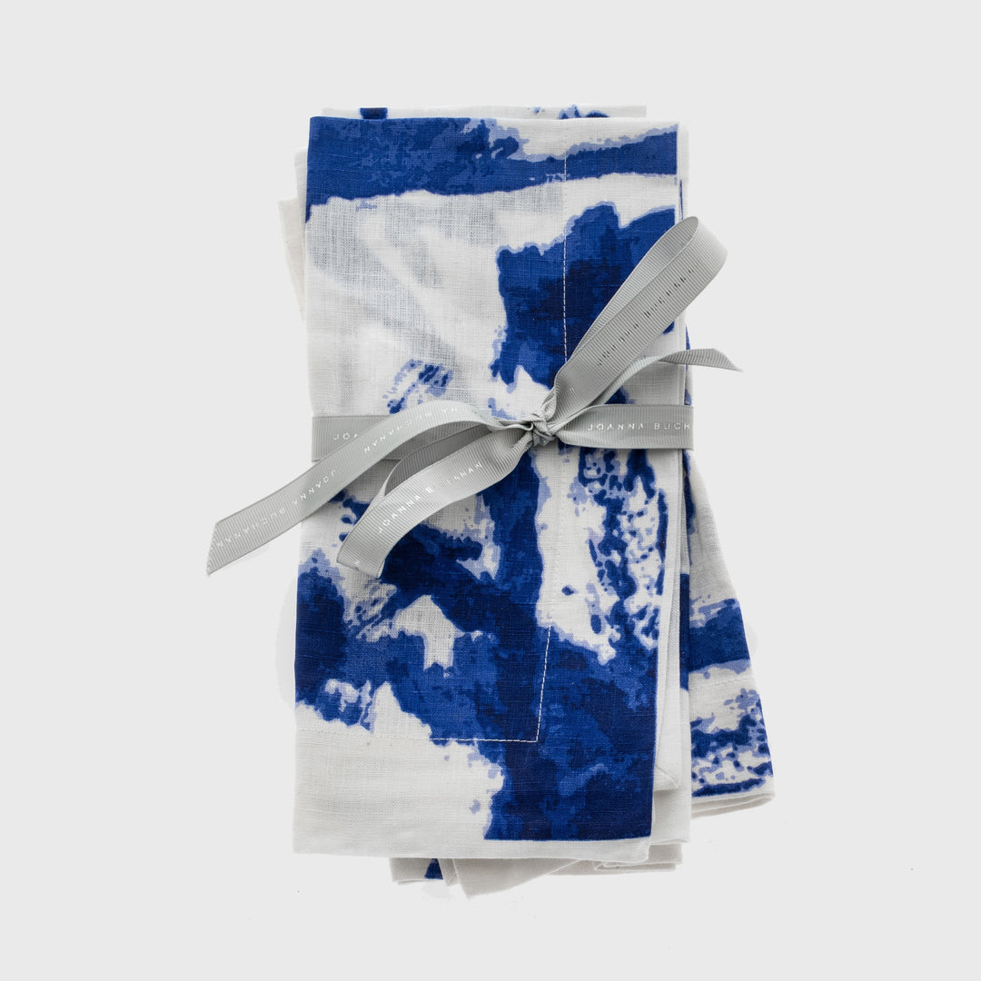 Brushstroke Dinner Napkins - Blue