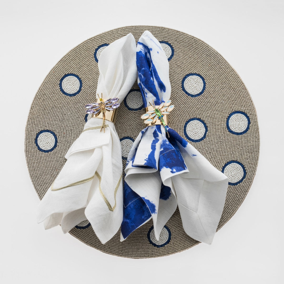 Brushstroke Dinner Napkins, Blue, Set of Two