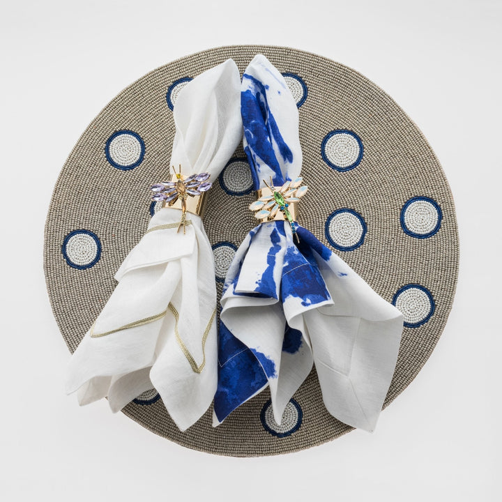 Brushstroke Dinner Napkins, Blue, Set of Two
