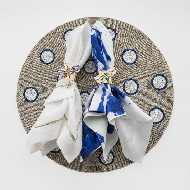 Dragonfly Napkin Rings, Opal, Set of Two
