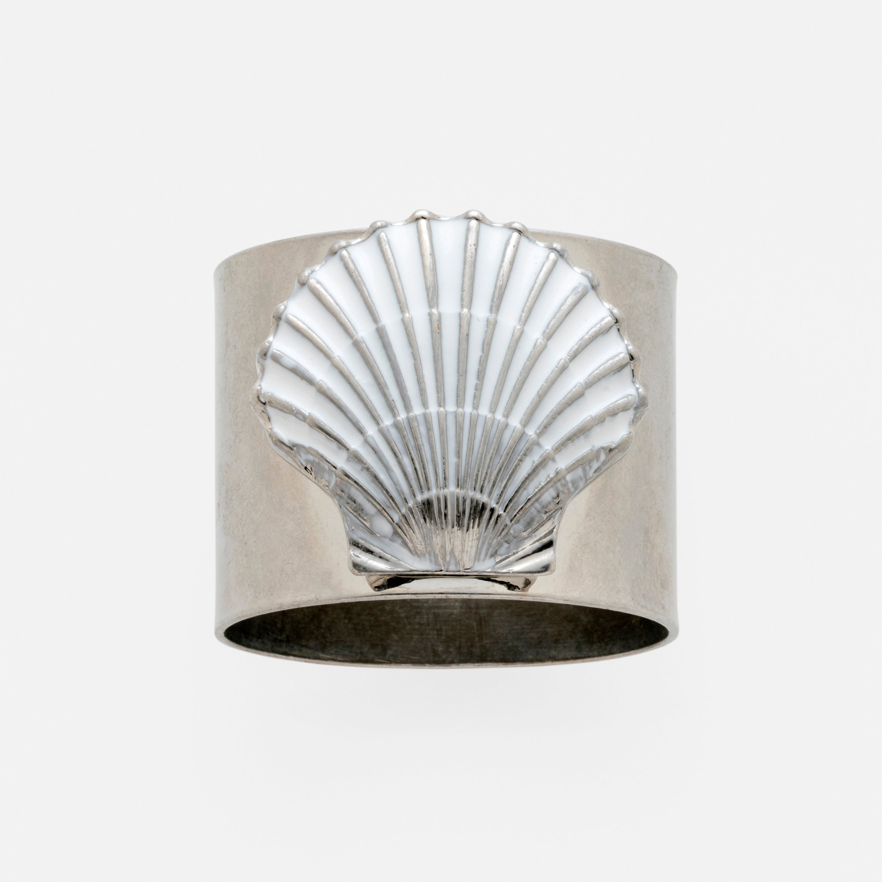 White Painted Shell Napkin Rings - Pair – Decoralist