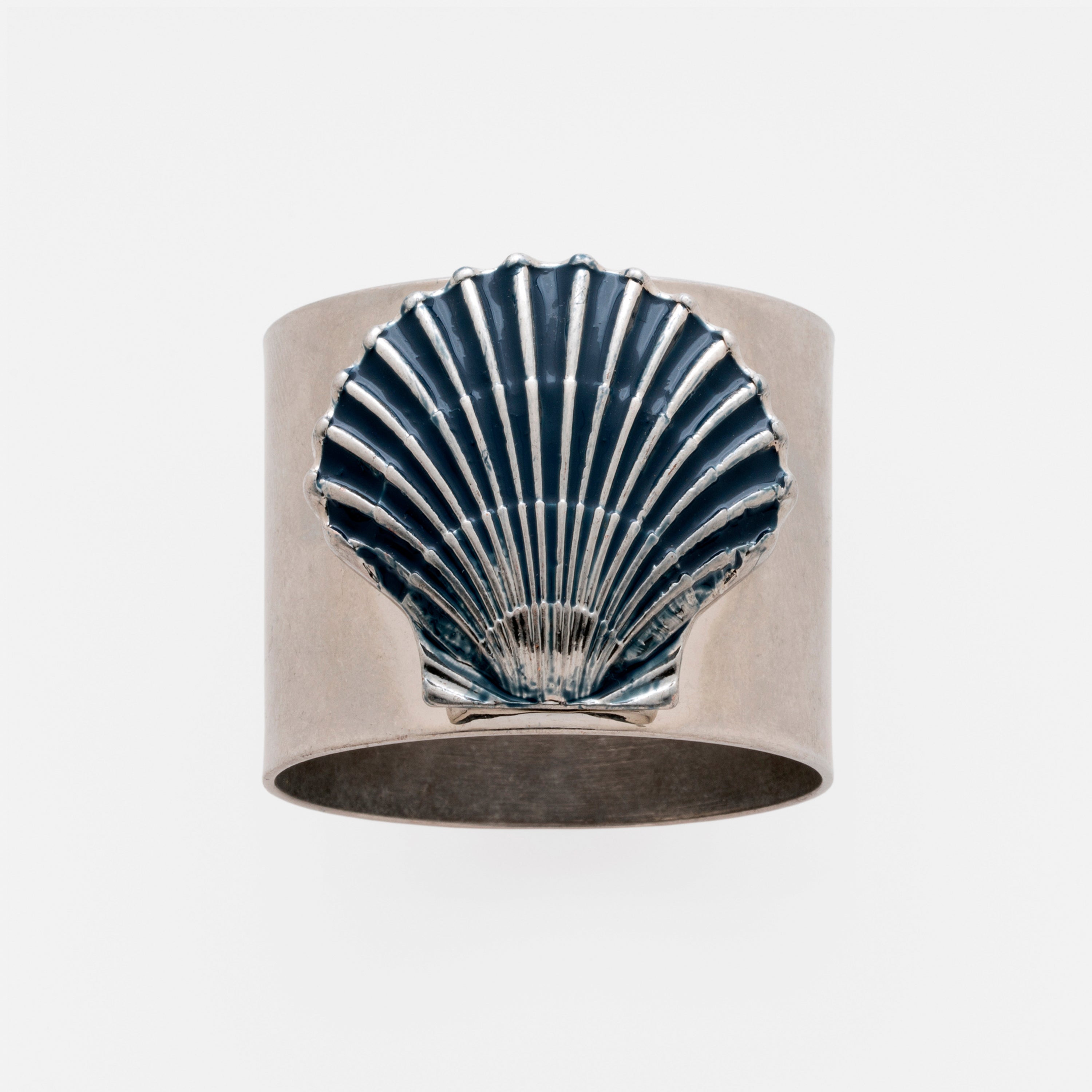 Blue Painted Shell Napkin Rings - Pair – Decoralist