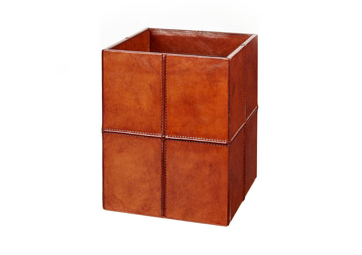 Sandown Classic Tan Leather Wastepaper Bin