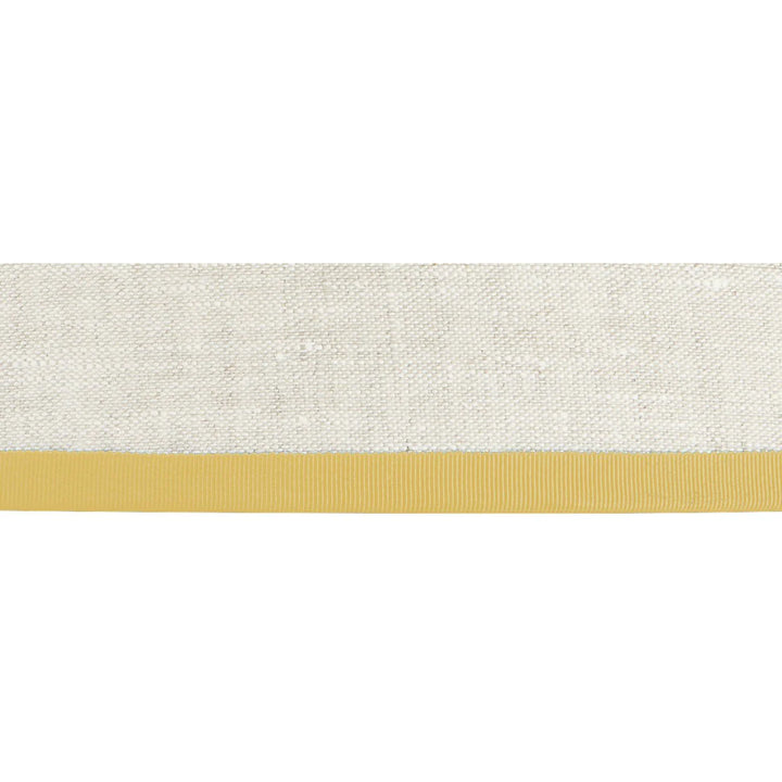 Stretched Linen Lampshade - Ribbed Yellow Trim