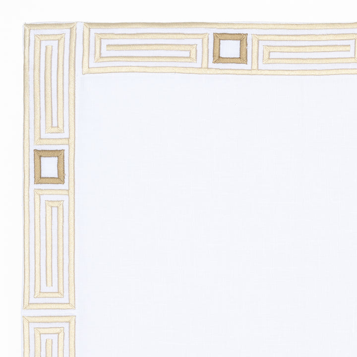 Dubai Gold Embroidered Linen Placemat & Napkin Set