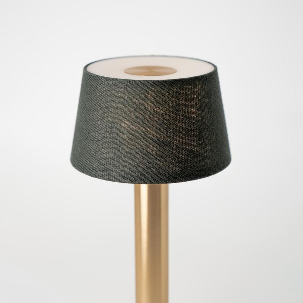 Two Wireless Table Lamp - Gold & Emerald Linen
