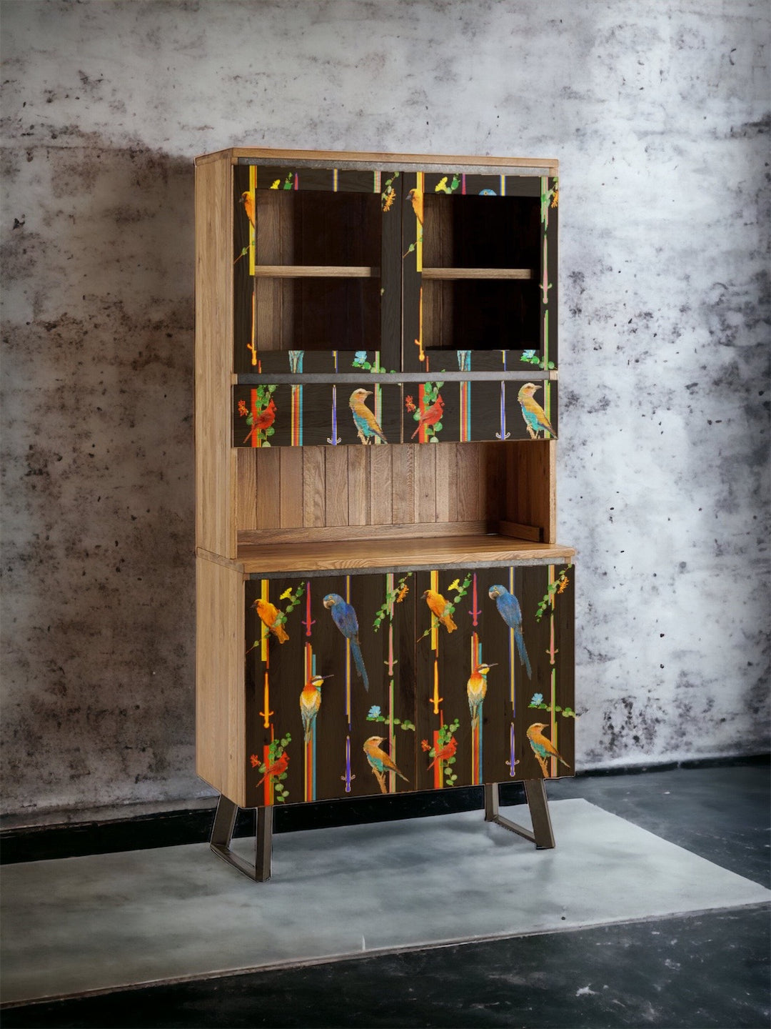 Uccelli Painted Drip Cabinet
