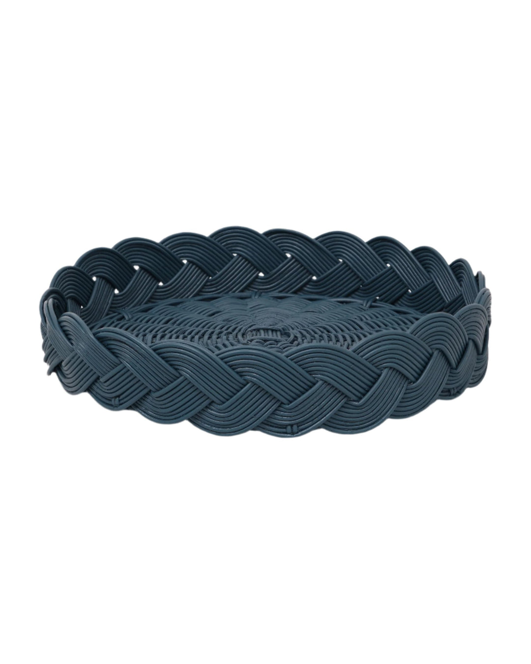 Plaited Woven Tray - Dark Blue