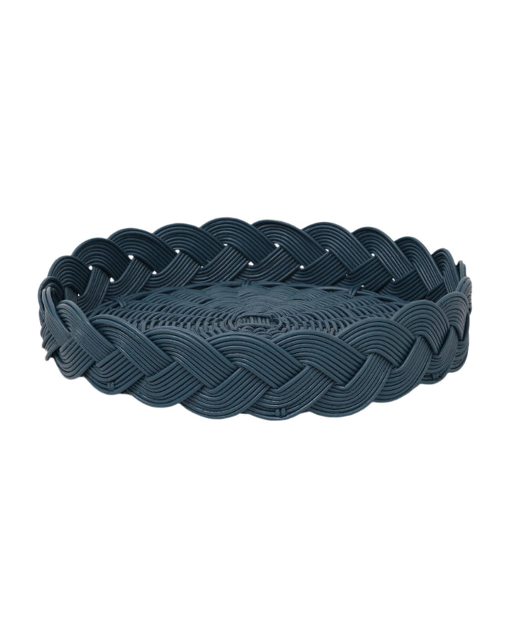 Plaited Woven Tray - Dark Blue