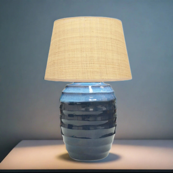 Beehive Ceramic Table Lamp - Blue