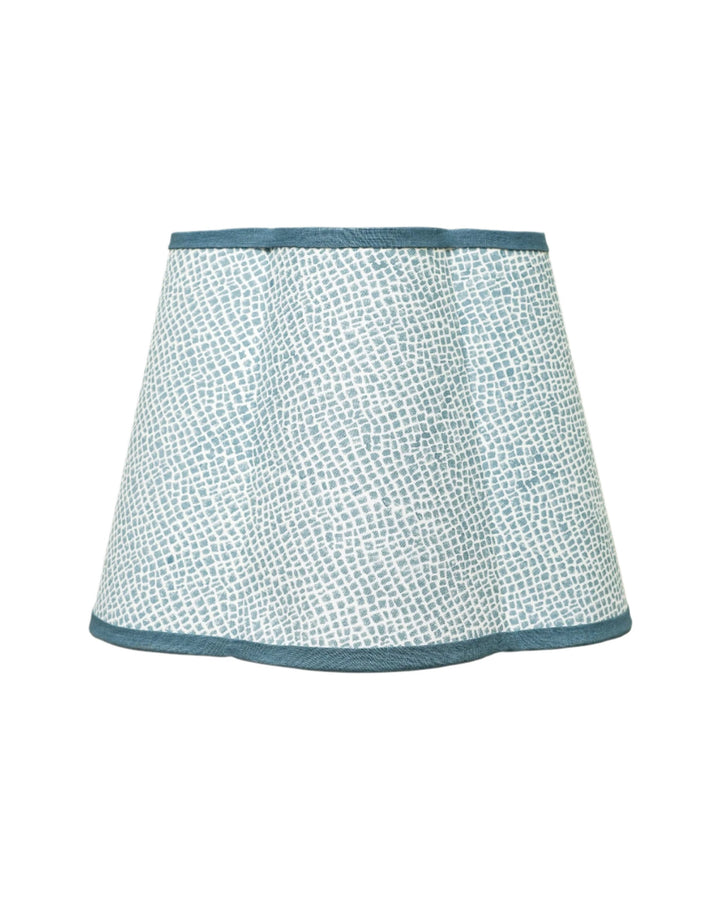 Calcada Tile Print Scalloped Lampshade - Blue