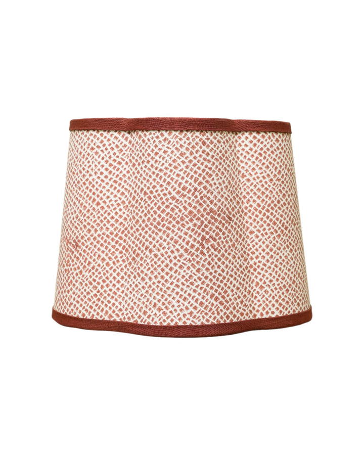 Calcada Tile Print Scalloped Lampshade - Red